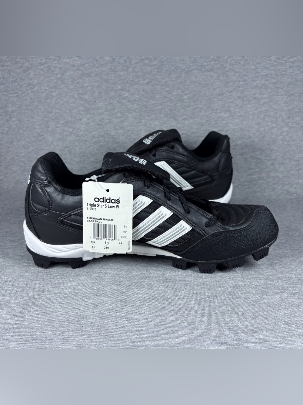 Adidas Triple Star 5 Low Softball Cleats Black White Women’s Size 11 Baseball